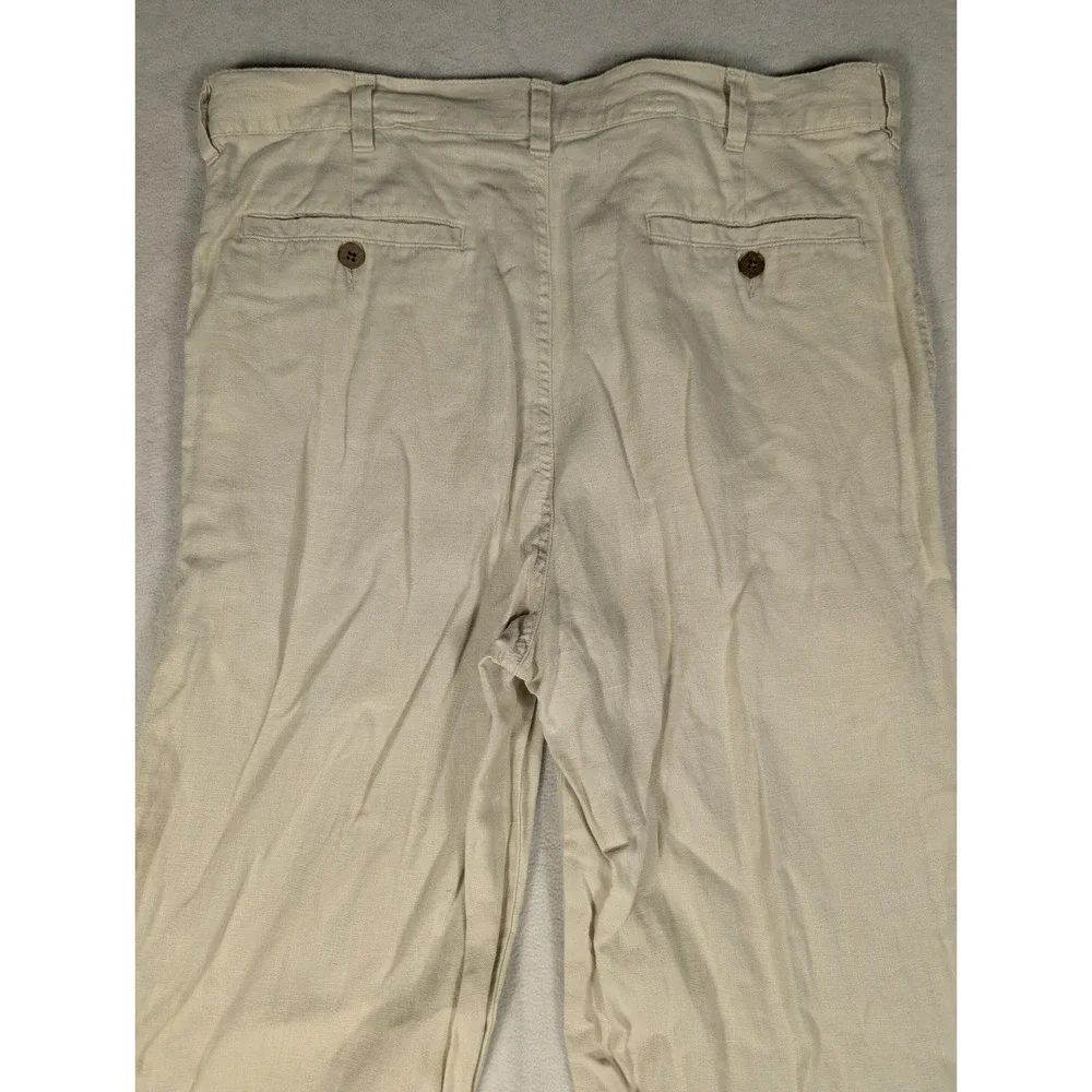 Jos. A. Bank‎ Mens Beige 100% Linen Straight Leg Dress Pants 36W